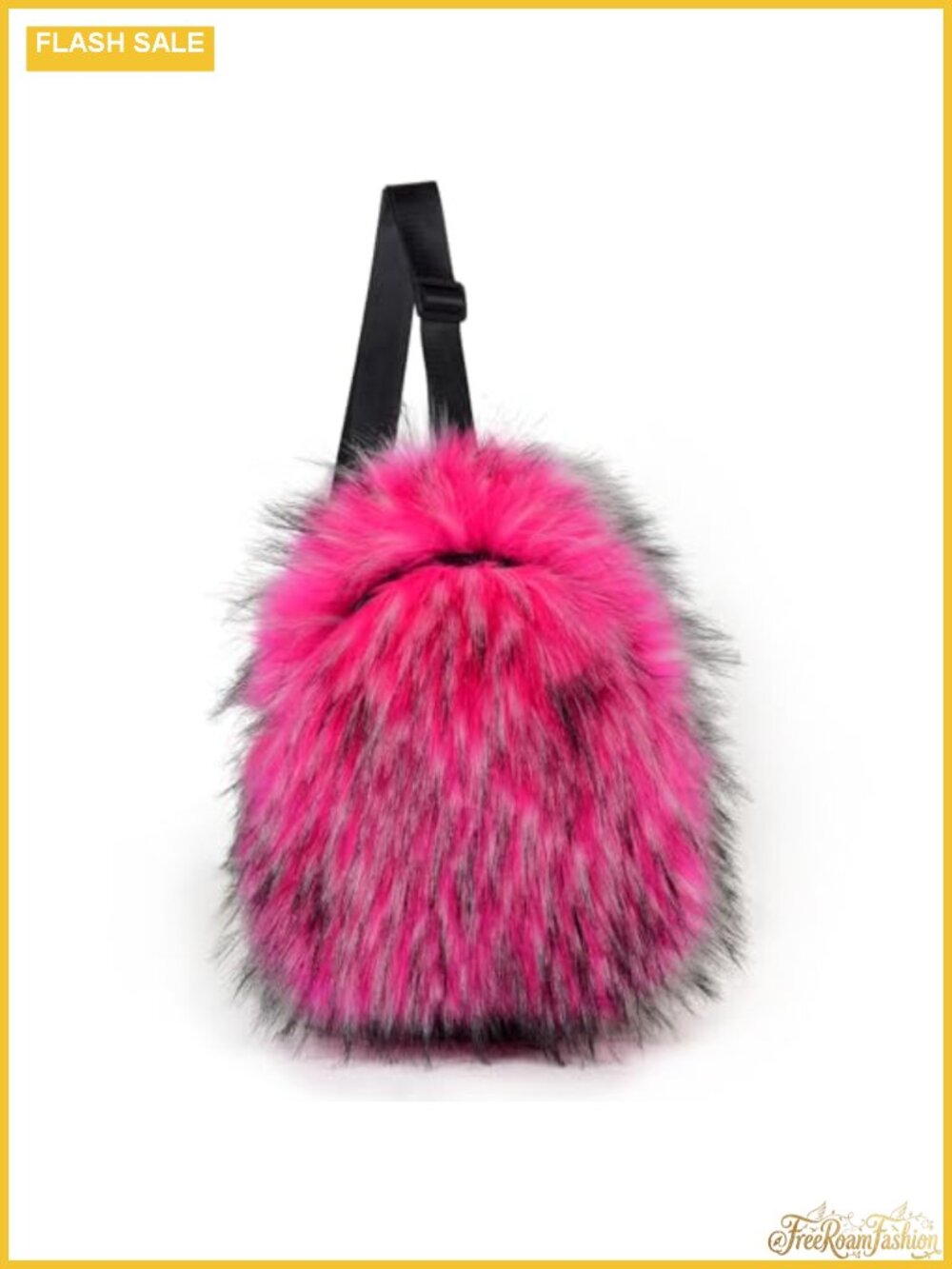 Faux Fur Crossbody Sling Bag Faux Leather Fuzzy Chest Bag Adjustable Strap